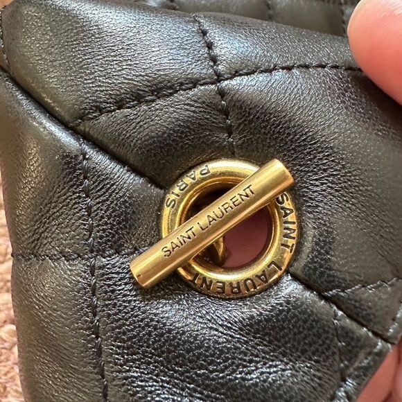 YSL, Saint Laurent iCare Tote Bag and Pouch, Black Quilted Leather - Picture 8 of 14